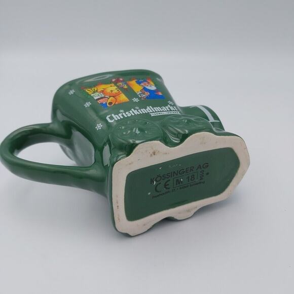 Christkindlmarket Market Green Train Mug‎ Carmel Indiana Snowflake Christmas - Picture 5 of 6